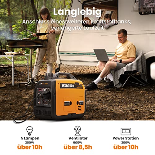 maXpeedingrods 3300W Inverter Stromgenerator Superleise Benzin 4 Takt mit USB und 230V Steckdosen Leicht als Notstromaggregat für Camping Reise Garage Wohnwagen Baustelle - 7