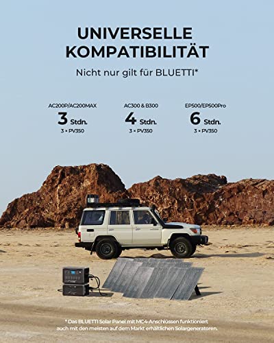 BLUETTI Solar Generator AC300 & B300 Zusatzbatterie, mit PV350 Solarmodulen, 3072Wh Kraftwerk mit 6 3000W AC Ausgängen(6000W Peak), LiFePO4 Batterie-Backup für den Heimgebrauch, Stromausfall - 6