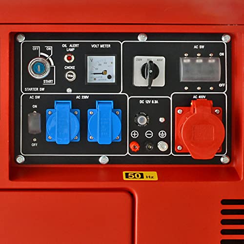 Matrix Notstromaggregat Stromerzeuger Stromaggregat Stromgenerator Diesel 400V silent leise AVR | PG 6000-D-silent | 5000 Watt | 1x400V und 2x230V und 1x12V | E-Start | 7,5PS | 418ccm |148kg - 3