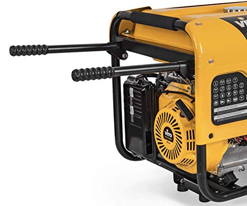 VITO 230v 6500W AVR Benzin Stromerzeuger 1-Phasen 16A 8kVA Generator 15PS 6500W mit EStarter, luftgekühlt, Ölmangelsicherung, Überlastschalter, Profi 4T Generator Notstromaggregat. (6.5kW 230V) - 2
