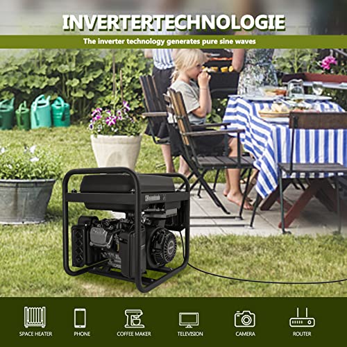 Leelbox Inverter Stromgenerator,22500Wh/5500W Benzin 4 Takt mit zwei 230V Steckdosen Notstromaggregat Benzin leise, Stromerzeuger hausversorgung für Garten, Outdoor, Camping,Reise Garage Wohnwagen - 4