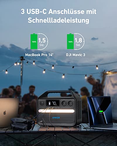 Anker 555 Powerstation, tragbare PowerHouse 1024Wh LiFePO4, 1000W mobiler Solargenerator, 3 USB-C PD Anschlüsse mit 100W, Stromversorgung für Camping, Wohnmobile & Stromausfälle mit 5 Jahre Garantie - 4