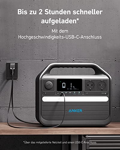 Anker 555 Powerstation, tragbare PowerHouse 1024Wh LiFePO4, 1000W mobiler Solargenerator, 3 USB-C PD Anschlüsse mit 100W, Stromversorgung für Camping, Wohnmobile & Stromausfälle mit 5 Jahre Garantie - 6
