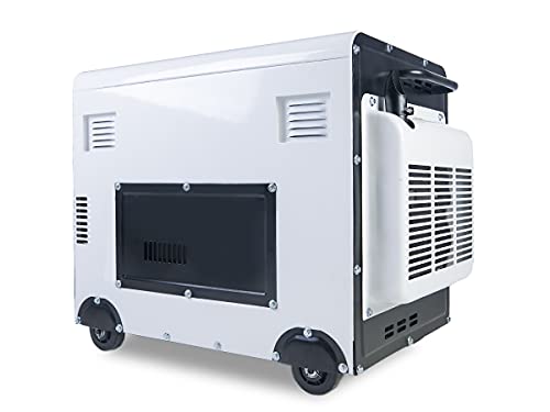 Diesel Stromerzeuger Notstromaggregat 5kW Nennleistung 8,8 PS Dieselmotor Silent Elektrostart mit Starterbatterie 2×230 V 1x 400V Stromgenerator Starkwerk SW 6000 D Silent - 5