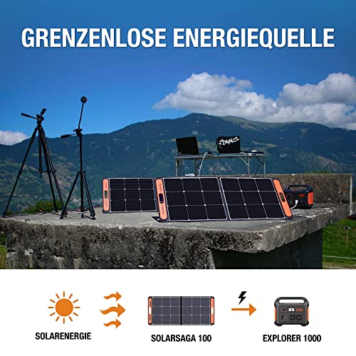 Jackery Solargenerator 1000, 1002WH Tragbare Powerstation mit 2* SolarSaga 100W Solarpanels, 2*230V 1000W AC Steckdose mobile Stromversorgung für Wohnmobil Outdoor, Heimwerken und als Notstromaggregat - 4